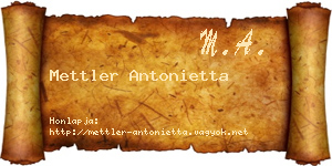 Mettler Antonietta névjegykártya